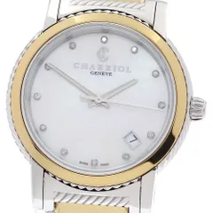シャリオール CHARRIOL P33SY2.921.001 パリジィ デイト 12Pダイヤ クォーツ レディース 美品 _940195のサムネイル