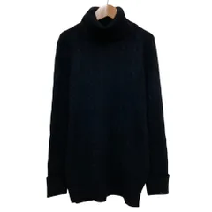 美品 RALPH LAUREN ラルフローレン カシミヤブレンド タートルネック ケーブルニットセーター サイズL ブラック レディース 古着 中古 USED