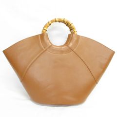 美品】anuans アニュアンス バンブーハンドルバッグ （CAMEL） 茶 