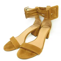 良品 AQUAZZURA アクアズーラ スエードレザー アンクルベルト サンダル 38.5 24.5cm相当 ブラウン レディース 古着 中古 USEDのサムネイル