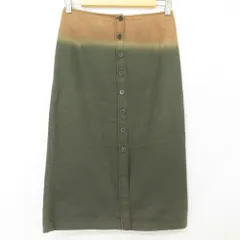 良品 PRADA プラダ グラデーション ストレッチ タイト ミディスカート サイズ42 グリーン レディース 古着 中古 USEDのサムネイル