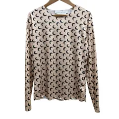 美品 MARINE SERRE マリーンセル Second Skin Moon Top セカンドスキン ムーントップ カットソー JE10FW18 Mサイズ ベージュ レディース 古着 中古 USEDのサムネイル