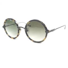 美品□CHROME HEARTS クロムハーツ MOIST SV925 CHクロス ラウンドフレーム マーブル柄 サングラス ブラック系 52□24-131 日本製 メンズ 美品□CHROME HEARTS クロムハーツ MOIST SV925 CHクロス ラウンド