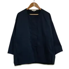 美品 yori ヨリ ノーカラーコクーンジャケット YR2025-004SP サイズ36 ネイビー レディース 古着 中古 USEDのサムネイル