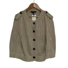 未使用 BURBERRY LONDON バーバリーロンドン リネンコットン ニットポンチョ サイズF ベージュ レディース 古着 中古 USEDのサムネイル