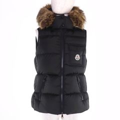MONCLER ダウンベスト ファー付 ブラック size0 - メルカリ