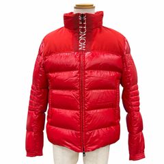 美品▼MONCLER モンクレール E20914182685 BRUEL ブリュエル ロゴ入りボタン フード入 WZIPUP ダウンジャケット レッド 3 正規品 メンズ 美品▽MONCLER モンクレール E20914182685 BRUEL ブリュエル ロゴ入り