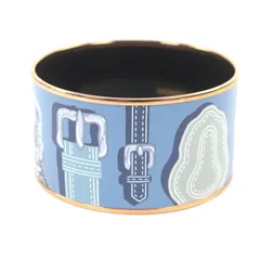 未使用品□HERMES エルメス 152591FO4970 HARNAIS DES PRESIDENTS XL ENCRES エマイユ バングル ブルーグレー ピンクゴールド フランス製のサムネイル