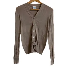 美品 letroyes ルトロワ イエナ Vネック カーディガン Sサイズ ベージュ レディース 古着 中古 USEDのサムネイル