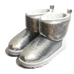 良品 UGG アグ Classic Mini Mirror Ball クラシック ミニ ミラーボール ムートンブーツ 23cm シルバーカラー レディース 古着 中古 USEDのサムネイル