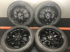 【BS BLIZZAK VRX2 225/45R17】スタッドレス【LM SPORT LMスポーツ 17インチ 7.5J5HPCD100+50】バリ溝 ブラック インプレッサSTI等(STE166)のサムネイル