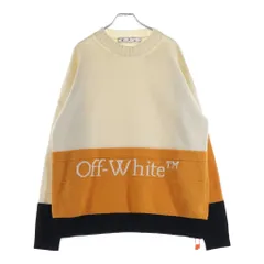 OFF-WHITE (オフホワイト) 21AW バイカラー ロゴエンブロイダリー クルーネックニット セーター マルチカラー OMHE048F21KNI001のサムネイル