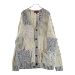 23FW Supreme パッチワーク ケーブルニット カーディガン S - メルカリ