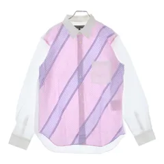 COMME des GARCONS HOMME DEUX (コムデギャルソン オムドゥ) 20SS AD2019 フロントストライプ柄 長袖コットンシャツ ホワイト/ピンク/パープル DE-B022のサムネイル