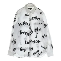COMME des GARCONS HOMME PLUS (コムデギャルソンオムプリュス) 21AW AD2021 レタープリント総柄 長袖コットンシャツ ホワイト/ブラック PH-B015のサムネイル