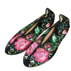 刺しゅう入りチャイナシューズ／カンフーシューズ【24.0cm】
