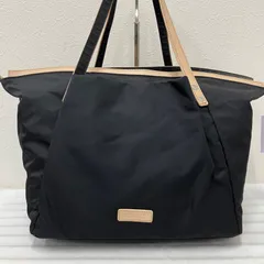 4757　Y'SACCS　イザック　トートバッグ　ハンドバッグ　手提げ　肩掛け　ブラック　黒　シンプル　無地　ナイロンのサムネイル
