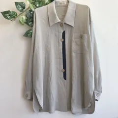 良品✨ファッションミキ Fashion三貴 シアーシャツ ベージュ オーバーサイズ ゆったりのサムネイル