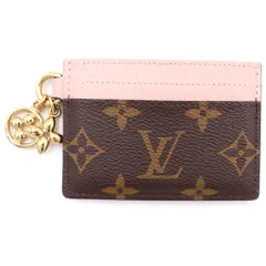 LOUIS VUITTON (ルイヴィトン) モノグラム ポルトカルト PVC レザー LVチャーム カードケース パスケース M82739 ブラウン/ピンクのサムネイル