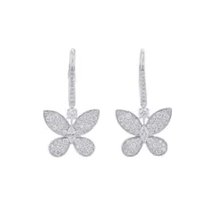グラフ ピアス パヴェ バタフライ ミニ ダイヤモンド ドロップ イヤリング ダイヤ 計1.41ct K18WGホワイトゴールド RGE1167のサムネイル