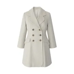 33f15 Christian Dior クリスチャンディオール ロングコート アウター チェスターコート ダブル アンゴラ混 9 ライトベージュ ウール レディースo07tのサムネイル