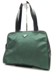 PRADA　プラダ　ショルダーバッグ　トートバッグ　三角ロゴ　肩掛け　テスートナイロン×パテント　肩掛け　グリーン×ブラック系　769のサムネイル