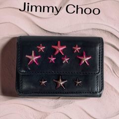 Jimmy Choo 三つ折り財布 スタッズ ブラック - メルカリ