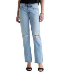 エージー レディース ボトムス デニムパンツ ローライズ ジーンズ AG Sandra Low Rise Straight Jeans in Soft Focus Destructed Soft Foのサムネイル