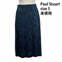 □ 未使用 Paul Stuart ポール スチュアート ロングスカート プリーツスカート 花 ブラック ネイビー レディース S5T324のサムネイル