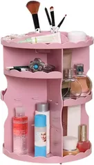Anberotta コスメボックス メイクボックス 化粧品収納ケース 卓上マルチ収納 ラック 360度回転 小物入れ 大容量 N-J55 (ピンク) [ピンク]のサムネイル