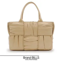 未使用品 BOTTEGA VENETA ボッテガ ヴェネタ マキシイントレチャート ザ・アルコ トートバッグ ハンドバッグ 729043 カーフスキン ベージュ系 レディースのサムネイル