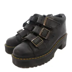 ドクターマーチン DR.MARTENS COPPOLA ベルト ブーツ ショート ステッチ チャンキーヒール レザー 37 黒 ブラック /FF IBO96 ■C 