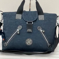 Ｙ4822　Kipling キプリング　2way　ショルダーバッグ　ハンドバッグ　トートバッグ　ボストンバッグ　旅行用バッグ　ネイビー　レディース　ポケット多数　ポーチ付きのサムネイル