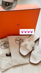 未使用】 HERMES シェーヌダンクル サンダル「ラグーヌ」36 セーブル