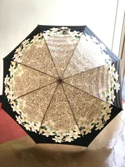 Christian Dior　ディオール　雨傘　花柄　フラワー　ブラウン×ブラック系　2314のサムネイル