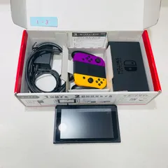 Nintendo Switch V2 バッテリー強化版 2020年製 マイニンテンドーストア限定 カスタムカラー パープル ネオンイエロー 動作良好 初期化済みのサムネイル