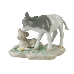 LLADRO リヤドロ 置物 平和の王国 (子牛と若獅子) 6927 マルチカラー ポーセリン ユニセックス 絶版 美品【本物保証】 LLADRO リヤドロ 置物 平和の王国 (子牛と若獅子) 6927 マルチカラー