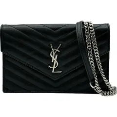 サンローラン SAINT LAURENT エンベロープ カサンドラチェーンウォレット 393953 ブラック カーフスキン レディース ショルダーバッグのサムネイル