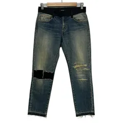 UNDER COVER(アンダーカバー) ジーンズ サイズ1 S レディース - ブルー×黒 クロップド(半端丈)/ダメージ加工/ウエストシルクのサムネイル