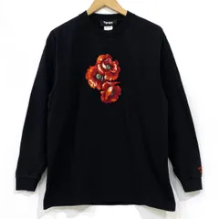 MASSES マシス T-SHIRT L/S E-POPPY ポピー 花柄 刺繍 ロングスリーブTシャツ ロンT ブラック Lサイズ ※中古のサムネイル