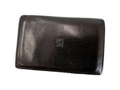 ロエベ LOEWE 名刺入れ カードケース アナグラム ブラック ロゴ 型押し