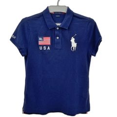 POLO Ralph Lauren ネイビー 半袖ポロシャツ 国旗付き Y2K - メルカリ