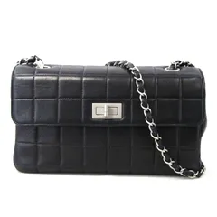 CHANEL シャネル ショルダーバッグ 2.55 チェーン 6番台 チョコバー スムースレザー 鑑定書付 ブラック 黒 61005758のサムネイル