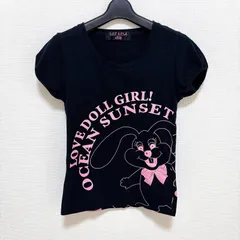 LIZ LISA doll リズリサドール ラメプリント Tシャツ ピチT うさぎ ブラック 黒 ピンク 半袖 レディース フリーサイズ Y2K 平成ギャル ダークコア ダークグランジ Archiveのサムネイル
