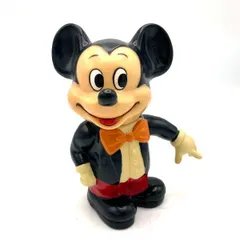 Disney/ディズニー ミッキーマウス 貯金箱 東京ディズニーランド ソフビ 片手上げ 現状品のサムネイル