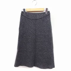 ボディードレッシング BODY DRESSING フレア スカート ロング ミモレ丈 ツイード ヘリンボーン柄 ウール 7 グレー /FT9のサムネイル
