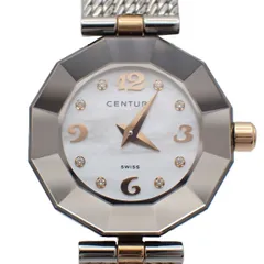 CENTURY センチュリー TIME GEM カットガラス クォーツ レディース 腕時計 8Pダイヤ入りシェル文字盤 純正SSベルト【いおき質店】のサムネイル