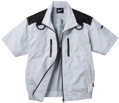 NSP 空調服 ND-1121 半袖ジャケット グレー ブラック シルバー 3L