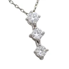 Vendome Aoyama ヴァンドーム青山 0.35ct ダイヤモンド ダイヤ ネックレス Pt950 Pt850 プラチナ スリーストーン トリロジー ペンダント ジュエリー 3連 ドロップ スウィング 5062のサムネイル