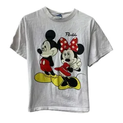 USA製 Disney 半袖 キャラクターTシャツ M ホワイト ディズニー プルオーバー ミッキーマウス ミニーマウス カットソー 夏物 a806-6085のサムネイル